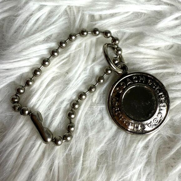 1" Coach Metal Circle Replacement Hangtag Hang Tag Bag Charm - Picture 1 of 2